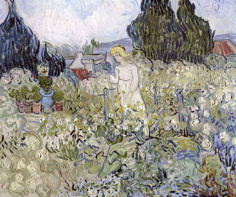 Van Gogh Vincent Marguerite Gachet nel giardino di Auvers sur Oise Floreale cm73X86 Immagine su CARTA TELA PANNELLO CORNICE Orizzontale