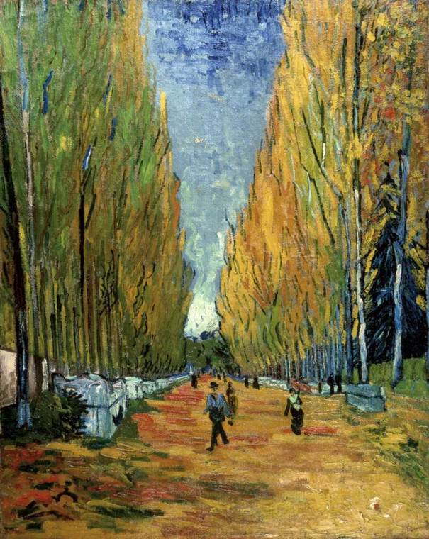 Van Gogh Vincent Allée des Alyscamps Floreale cm84X68 Immagine su CARTA TELA PANNELLO CORNICE Verticale