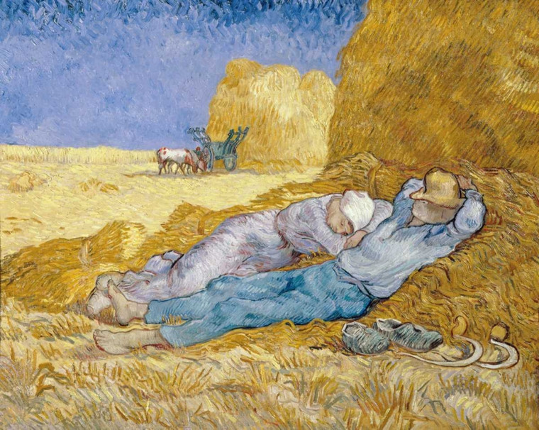 Van Gogh Vincent La Siesta   La Siesta Paesaggio cm70X89 Immagine su CARTA TELA PANNELLO CORNICE Orizzontale