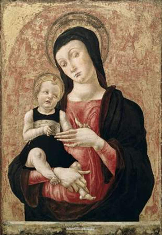 Vivarini Bartolomeo Madonna col Bambino museo cm96X66 Immagine su CARTA TELA PANNELLO CORNICE Verticale
