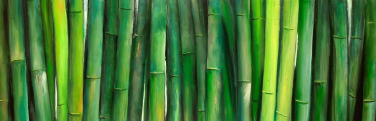 Atelier B green Bamboo Paesaggio cm77X240 Immagine su CARTA TELA PANNELLO CORNICE Orizzontale