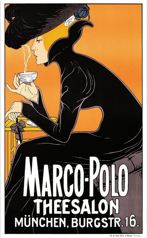 Anonymous Marco Polo Theesalon europeo cm114X70 Immagine su CARTA TELA PANNELLO CORNICE Verticale