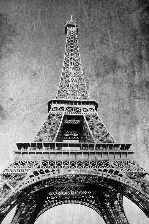 Anonymous Torre Eiffel Retro fotografia cm109X73 Immagine su CARTA TELA PANNELLO CORNICE Verticale