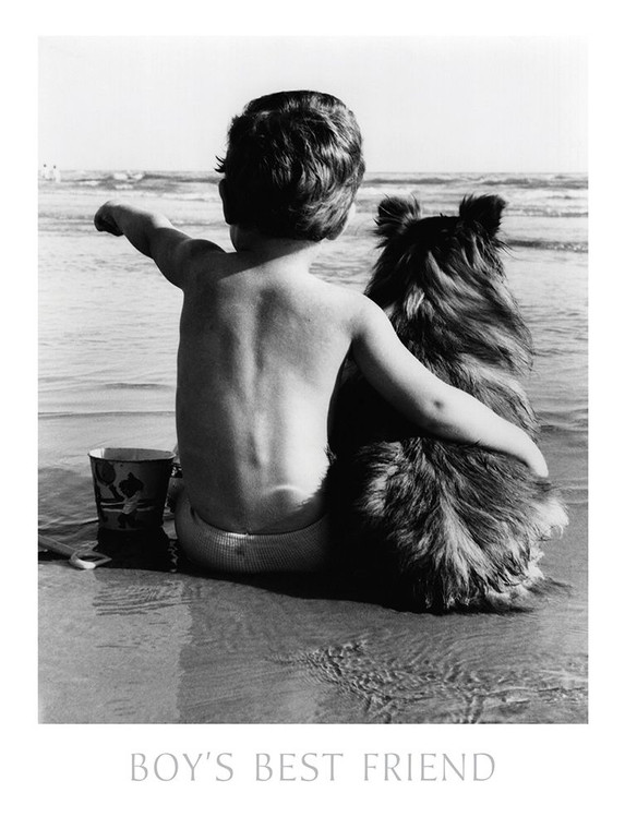 Archivio Ragazzi Best Friend Animali cm32X22 Immagine su CARTA TELA PANNELLO CORNICE Verticale