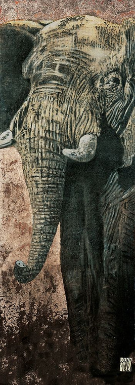 Arietti Fabienne dAfrique Diaries, l'elefante Animali cm171X59 Immagine su CARTA TELA PANNELLO CORNICE Verticale