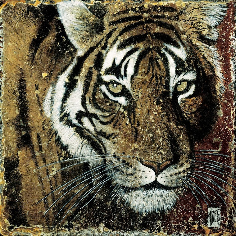 Arietti Fabienne Ritratto di tigre Animali cm80X80 Immagine su CARTA TELA PANNELLO CORNICE Quadrata
