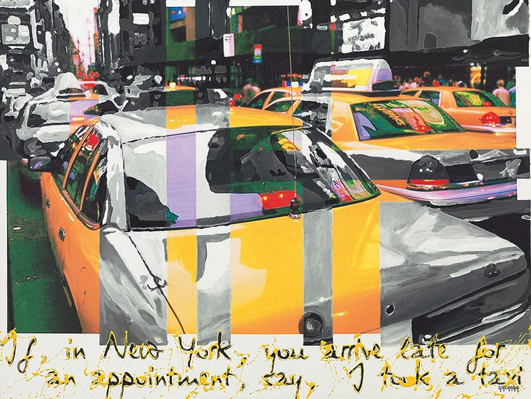 Gachaga Vincent Di 'Ho preso un taxi Architettura cm85X115 Immagine su CARTA TELA PANNELLO CORNICE Orizzontale