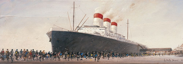 Letestu Yann Wharf della nave Costiero cm59X171 Immagine su CARTA TELA PANNELLO CORNICE Orizzontale