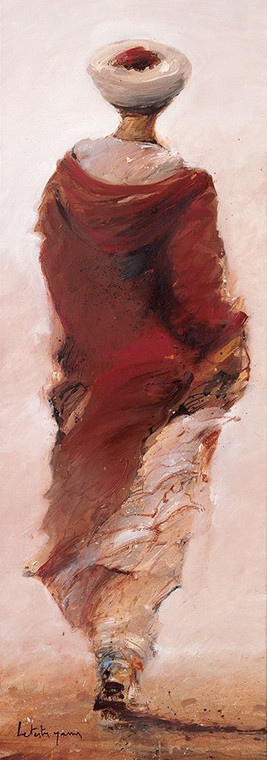 Letestu Yann beduina rouge Viaggio cm171X59 Immagine su CARTA TELA PANNELLO CORNICE Verticale