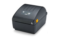 Zebra ZD200 series desktop barcode label printer left angled view