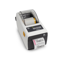 Zebra ZD611-HC healthcare label printer printing barcode specimen label