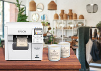 Epson ColorWorks CW-C4000 color label printer for product labeling in retail workspace