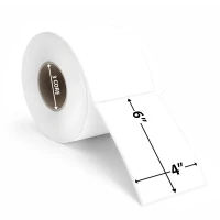 Thermal Transfer Paper Labels 4" x 6" – 1000/Roll, 6 Rolls/Case, 3" Core, 7.5" OD