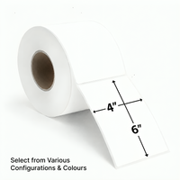 Zebra-compatible 4x6 direct thermal labels, 4-inch roll for desktop label printers