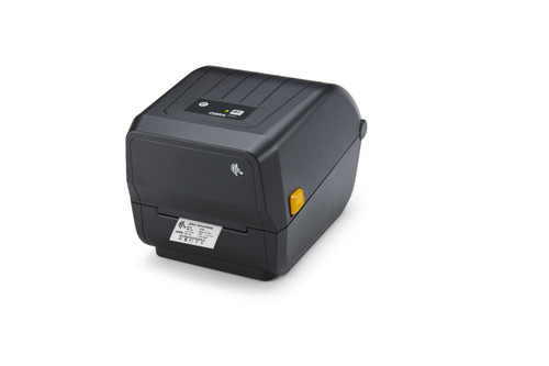 Zebra ZD200 series thermal label printer printing barcode shipping label
