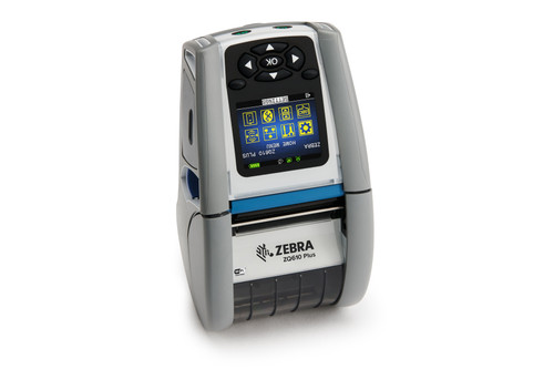 Zebra ZQ610 Plus HealthCare Mobile Printer with color screen and Zebra logo on a white background.