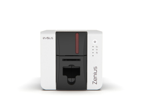 Evolis Zenius card printer angled front view.