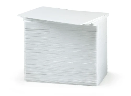 HID Fargo UltraCard CR80 30 mil Blank White PVC Cards — 500 Pack