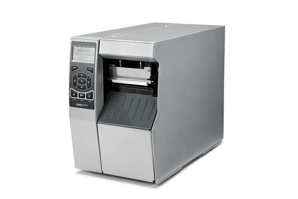 Zebra ZT510 industrial thermal label printer front angled view