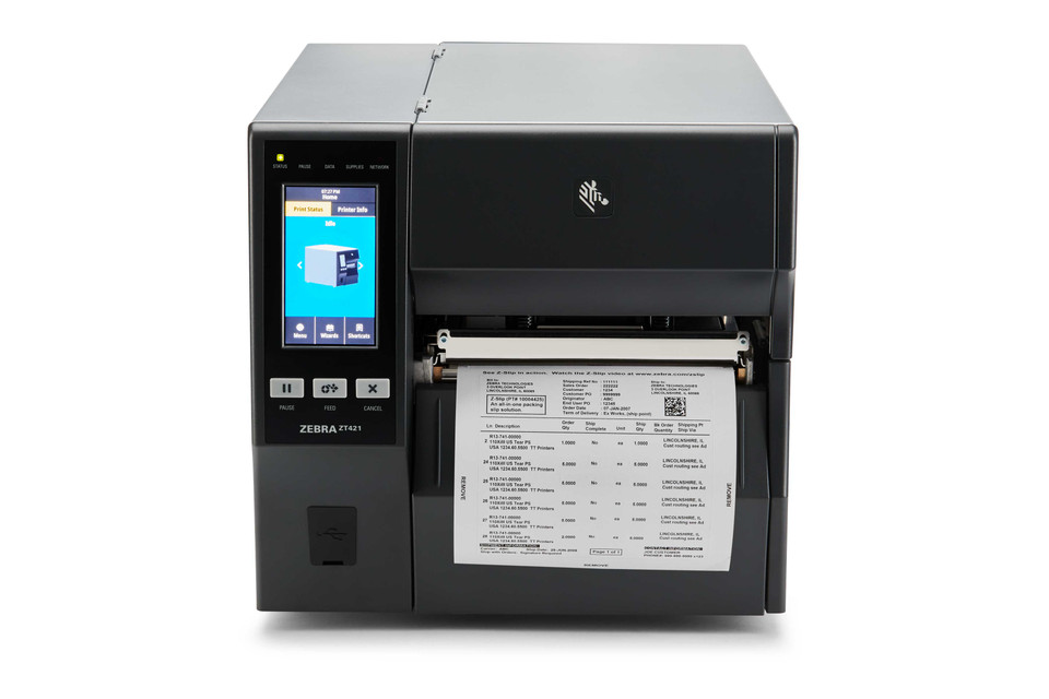 Zebra ZT421 Industrial Thermal Transfer Printer, 6"