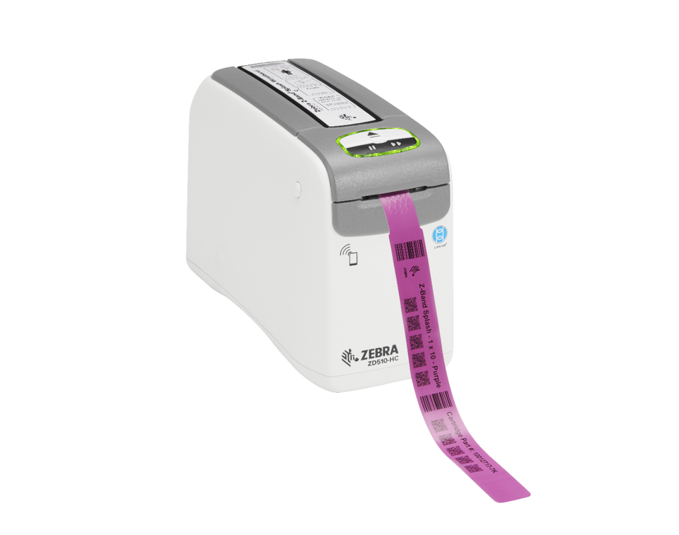 wristband printer printing colored patient ID wristband