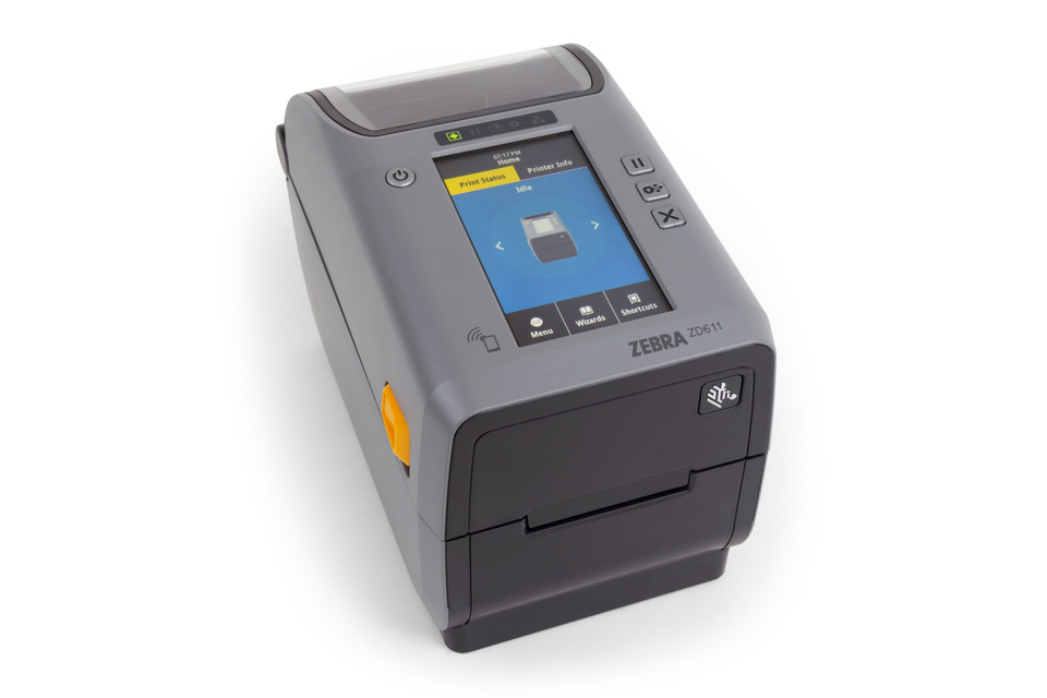 Zebra ZD611 desktop thermal label printer with color touchscreen display