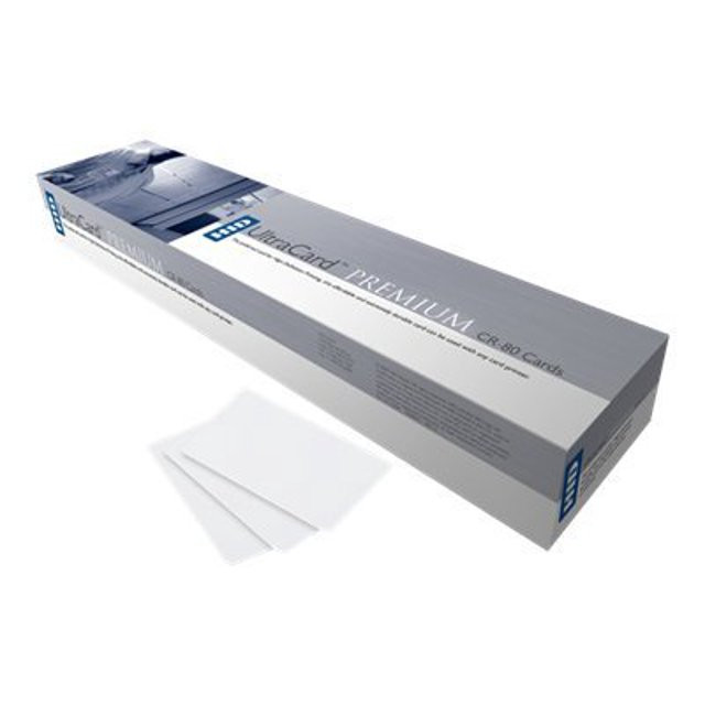 HID Fargo UltraCard CR80 30 mil Blank White PVC Cards — 500 Pack