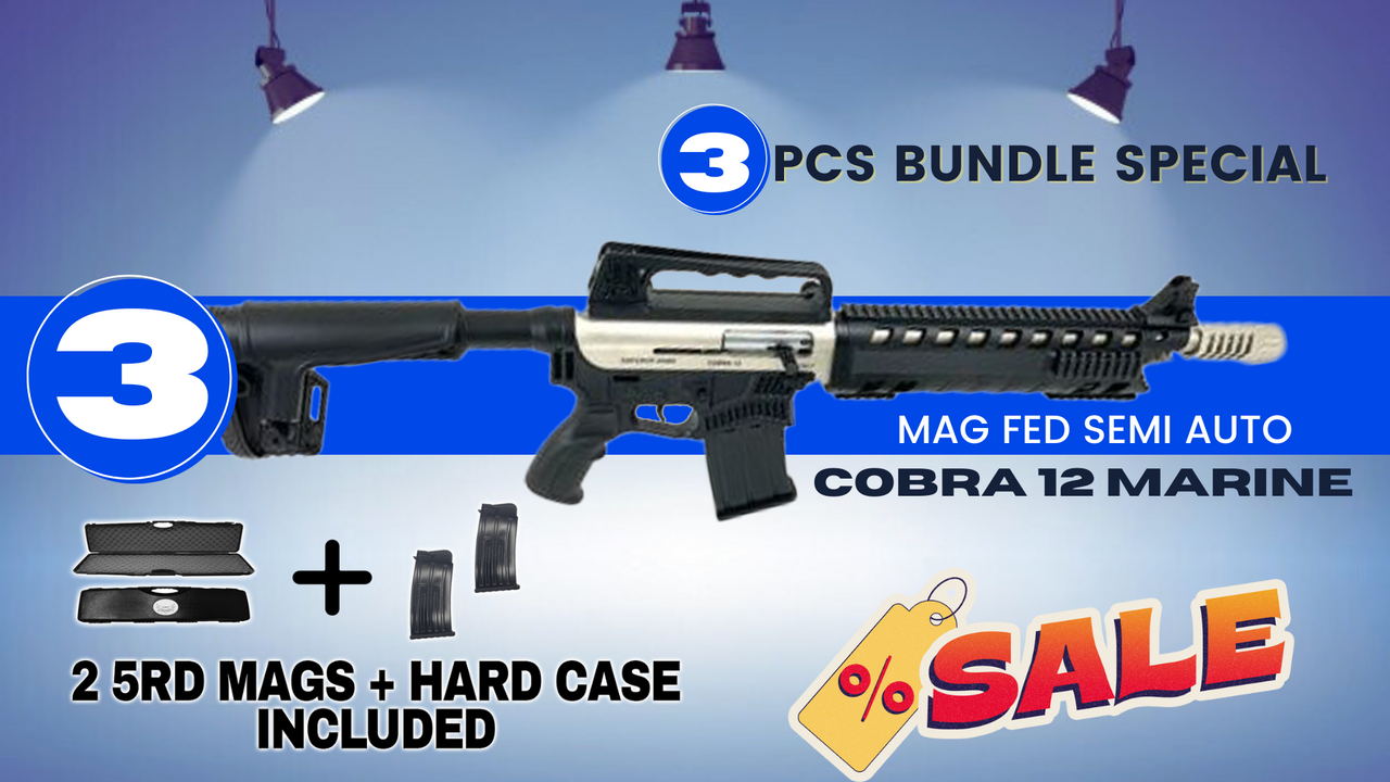 Ultimate Trio Deal: 3x Cobra 12 - 12GA 20" Mag Fed Shotguns With 2 - 5