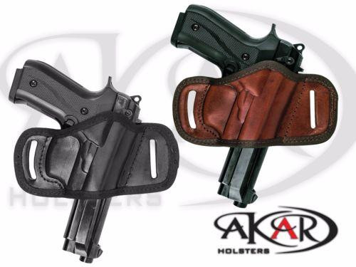 Springfield 1911 Range Officer Elite Operator LEATHER QUICK DRAW BELT SLIDE OWB HOLSTER | AKAR