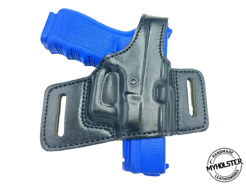 GLOCK 44 OWB Quick Draw Leather Slide Holster W/Thumb-Break