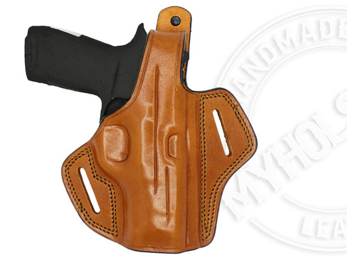 Smith and Wesson 9  & 40 mm Full Size OWB Thumb Break Right Hand Leather Belt Holster