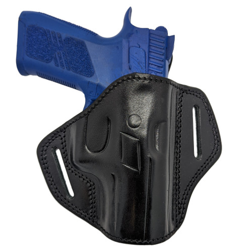 CZ 75 P-07 Duty OWB Open Top Concealable Leather Belt Holster W/ Comfort Tab