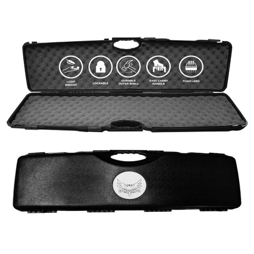 Emperor Single Scope Hard Plastic Rifle Case with Foam | 43" x 10" x 3" Scratch Resistant Storage Case - Dual Layers of Soft Egg Crate Foam