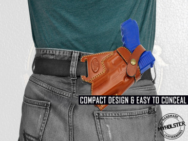 SOB Small Of The Back Leather Belt Holster For Smith & Wesson M&P Pro 5 Inch – MyHolster