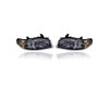 Headlight Assembly - Compatible/Replacement for '00-01 Nissan Sentra Base/XE/SE/CA/GXE - Chrome Interior - Pair, Left Driver + Right Passenger Set - 260105M026, 260605M026