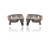 Headlight Assembly - Compatible/Replacement for '17-21 Jeep Grand Cherokee/Laredo/Limited - Halogen Chrome - Pair, Left Driver + Right Passenger Set - 68289234AF, 68289235AF - CAPA