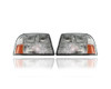 Headlight Assembly - Compatible/Replacement for '98-04 GMC Sonoma Jimmy Bravada - Composite-Type, Without Fog Lamp - Pair, Left Driver + Right Passenger Set - 16526228, 16526227