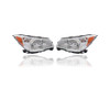 Headlight Assembly - Compatible/Replacement for '14-16 Subaru Forester 2.5L - With Chrome Bezel - Pair, Left Driver + Right Passenger Set - 84001SG081, 84001SG091