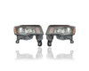 Headlight Assembly - Compatible/Replacement for '17-21 Jeep Grand Cherokee Trailhawk-Only - Halogen, Black - Pair, Left Driver + Right Passenger Set - 68289234AF, 68266647AF CAPA