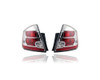 Tail Light Assembly - Compatible/Replacement for '10-12 Nissan Sentra Base/S/SL - Chrome Red Interior - Pair, Left Driver + Right Passenger Set - 26550ZT50A, 26555ZT50A CAPA