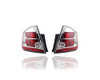 Tail Light Assembly - Compatible/Replacement for '10-12 Nissan Sentra Base/S/SL - Chrome Red Interior - Pair, Left Driver + Right Passenger Set - 26550ZT50A, 26555ZT50A