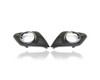 Fog Light Cover - Compatible/Replacement for '14-16 Nissan Rogue SV/SL - With Fog Lamp Hole, Black Chrome - Pair, Left Driver + Right Passenger Set - 622564BA0B, 622574BA0B