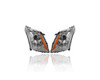 Headlight Assembly - Compatible/Replacement for '10-13 Cadillac SRX - Halogen - Pair, Left Driver + Right Passenger Set - 22853873, 23187809
