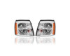 Headlight Assembly - Compatible/Replacement for '03-06 Cadillac Escalade/EXT/ESV - HID Type Without HID Kit - Pair, Left Driver + Right Passenger Set - 19208223, 19208222