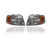 Headlight Assembly - Compatible/Replacement for '03-06 Ford Expedition Without Off Road - Chrome Bezel - Pair, Left Driver + Right Passenger Set - 6L1Z13008AA, 6L1Z13008BA - CAPA