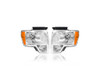 Headlight Assembly - Compatible/Replacement for '09-14 Ford F-150 XLT/XTR/STX/XL/FX4/King Ranch/Lariat/Platinum/Harley Davidson - Chrome - Pair Set - DL3Z13008A, DL3Z13008B