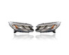 Headlight Assembly - Compatible/Replacement for '15-16 Honda CR-V LX - Halogen Without LED Daytime Running Light - Pair, Left Driver + Right Passenger Set - 33100T1WA11, 33150T1WA11