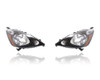 Headlight Assembly - Compatible/Replacement for '12-14 Honda Fit-Sport - Black Interior Bezel - Pair, Left Driver + Right Passenger Set - 33100TK6A51, 33150TK6A51