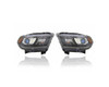 Headlight Assembly - Compatible/Replacement for '16-20 Dodge Durango SXT/GT/Limited-Only - Halogen, Black Bezel With LED Daytime Running Light - Pair, Set - 68299130AF, 68299131AE - CAPA