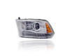 Headlight Assembly - Compatible/Replacement for '13-15 RAM Pickup 1500/2500/3500 Sport/Laramie - Halogen Projector, Chrome Interior - Left Hand - Driver - 68093217AD - CAPA
